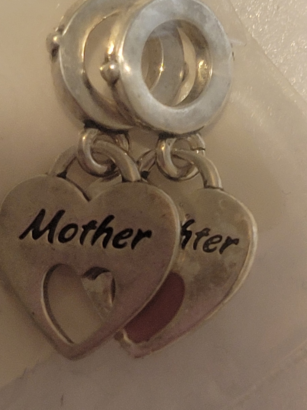 Bracet Charms Silver-Tone Mother Daughter Dangle Charm Bracelet Accent